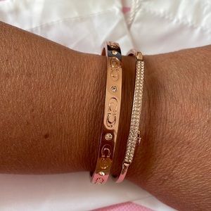 Set of 2 Coach Bangles Rose Gold Colored (costume)